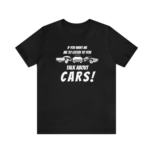 Talk About Cars! white lettering- Front Print